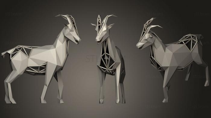3D model polygonal goat (STL)